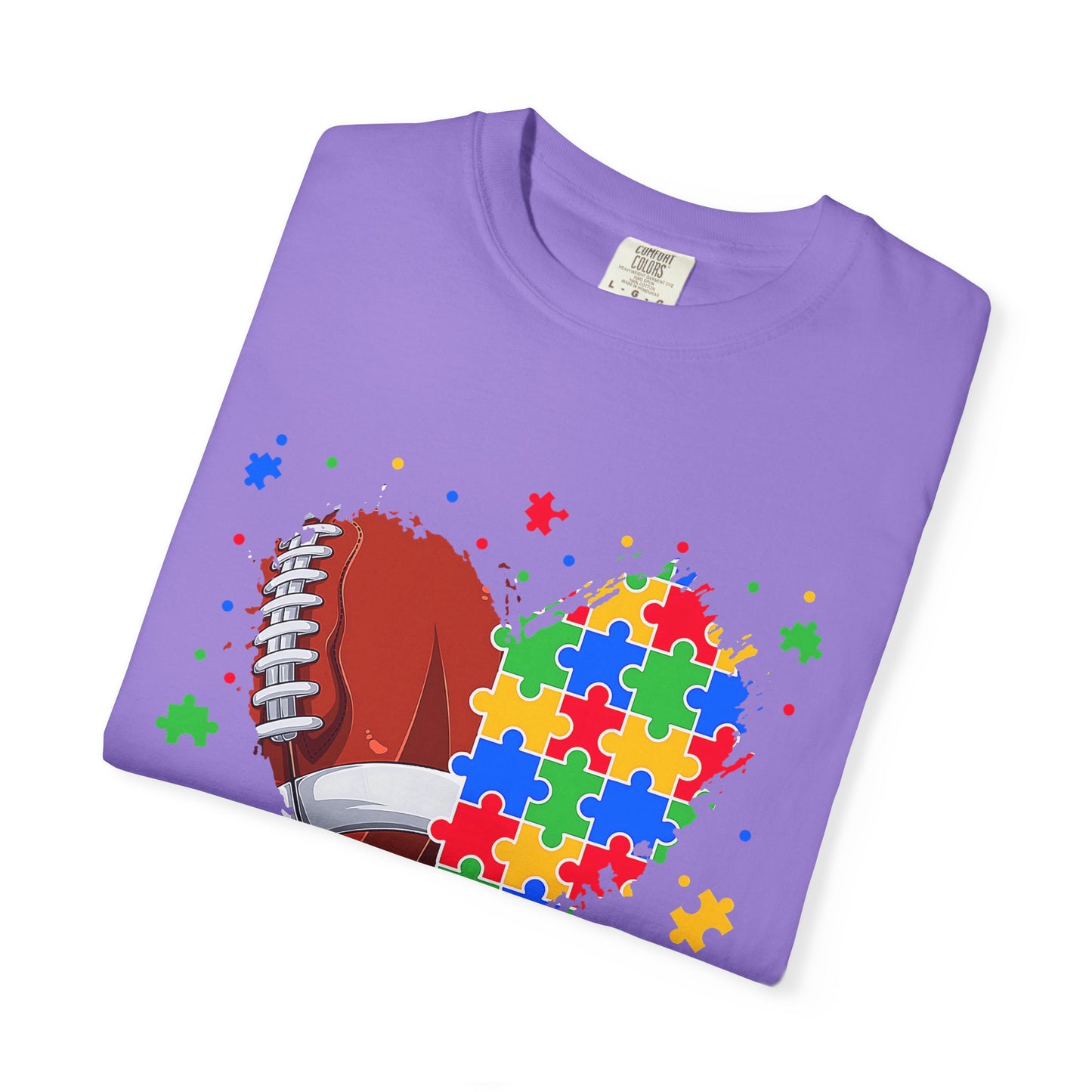 Autism Awareness T-Shirt, Unisex Garment-Dyed Tee, Heart Puzzle Design, Perfect for Awareness Events, Gifts, and Everyday Wear