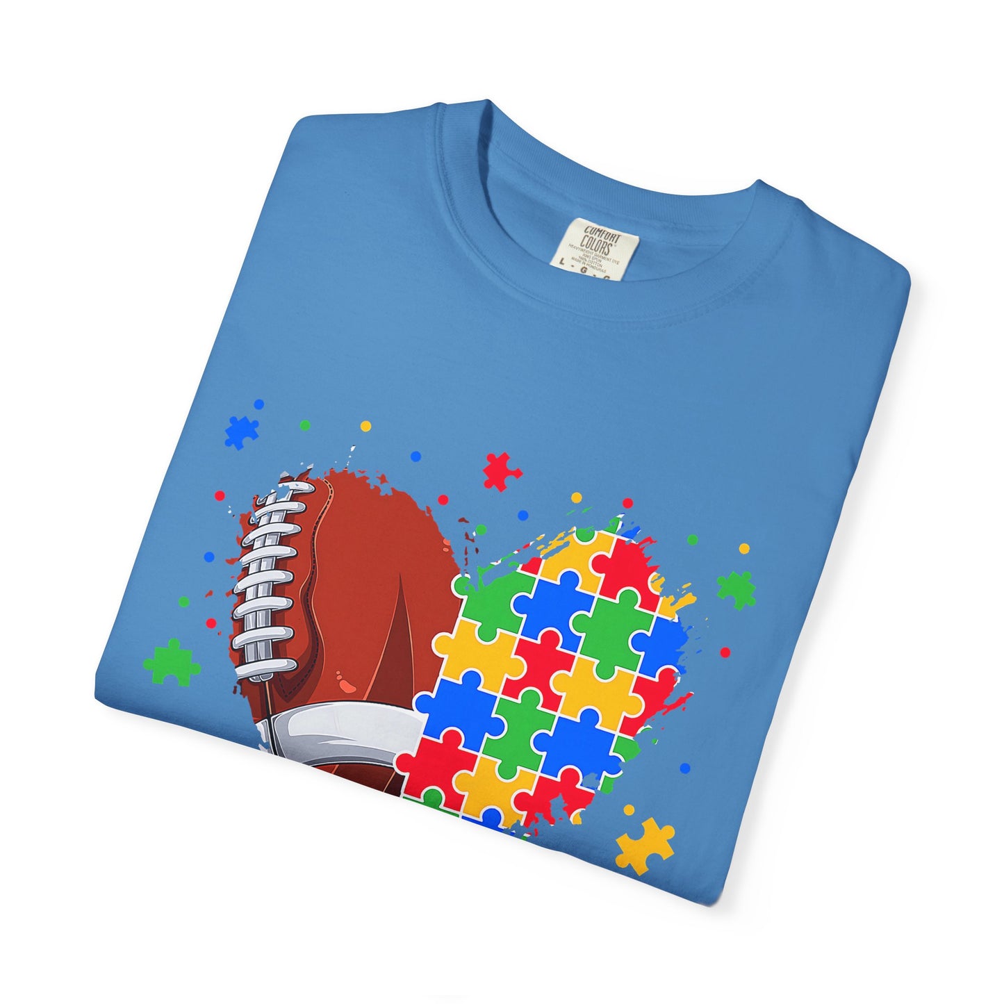 Autism Awareness T-Shirt, Unisex Garment-Dyed Tee, Heart Puzzle Design, Perfect for Awareness Events, Gifts, and Everyday Wear