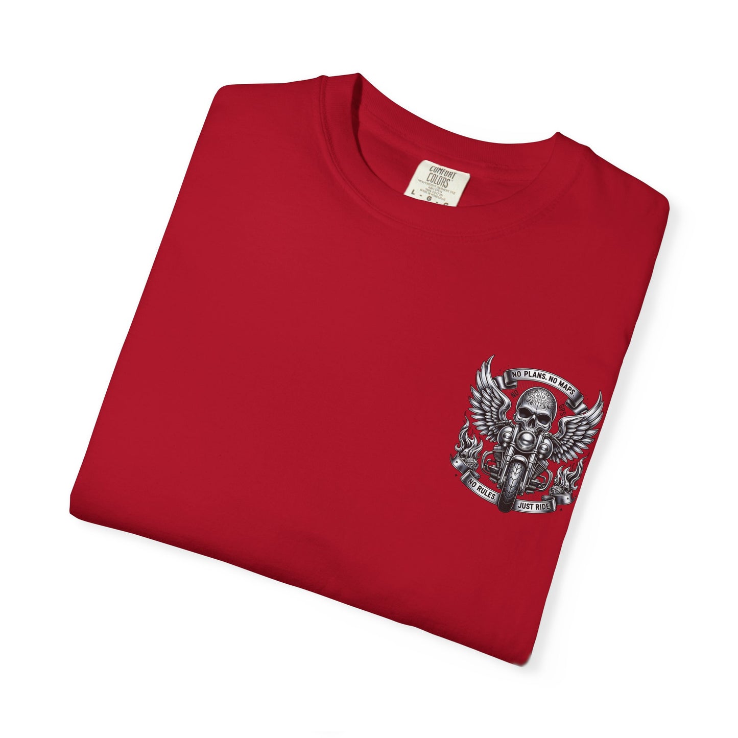 Rebellious Motorcycle Graphic Tee, Unisex Biker Shirt, Skull Design Apparel, Vintage Style T-Shirt, Gift for Riders, Casual Summer Wear