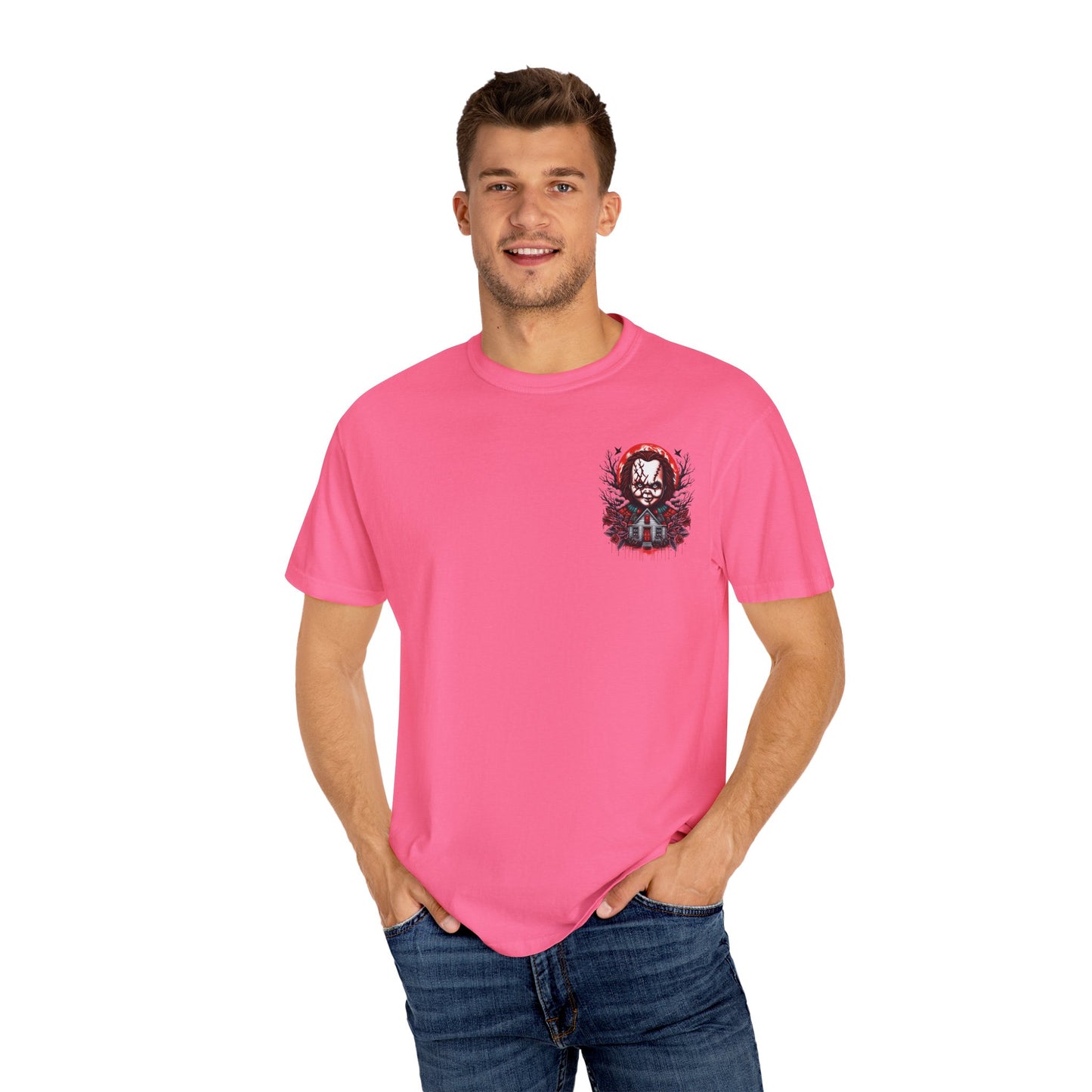 Chilling Horror Graphic T-Shirt, Halloween Costume, Unisex Tee, Spooky Gift, Creepy Apparel, Horror Lover's Merchandise