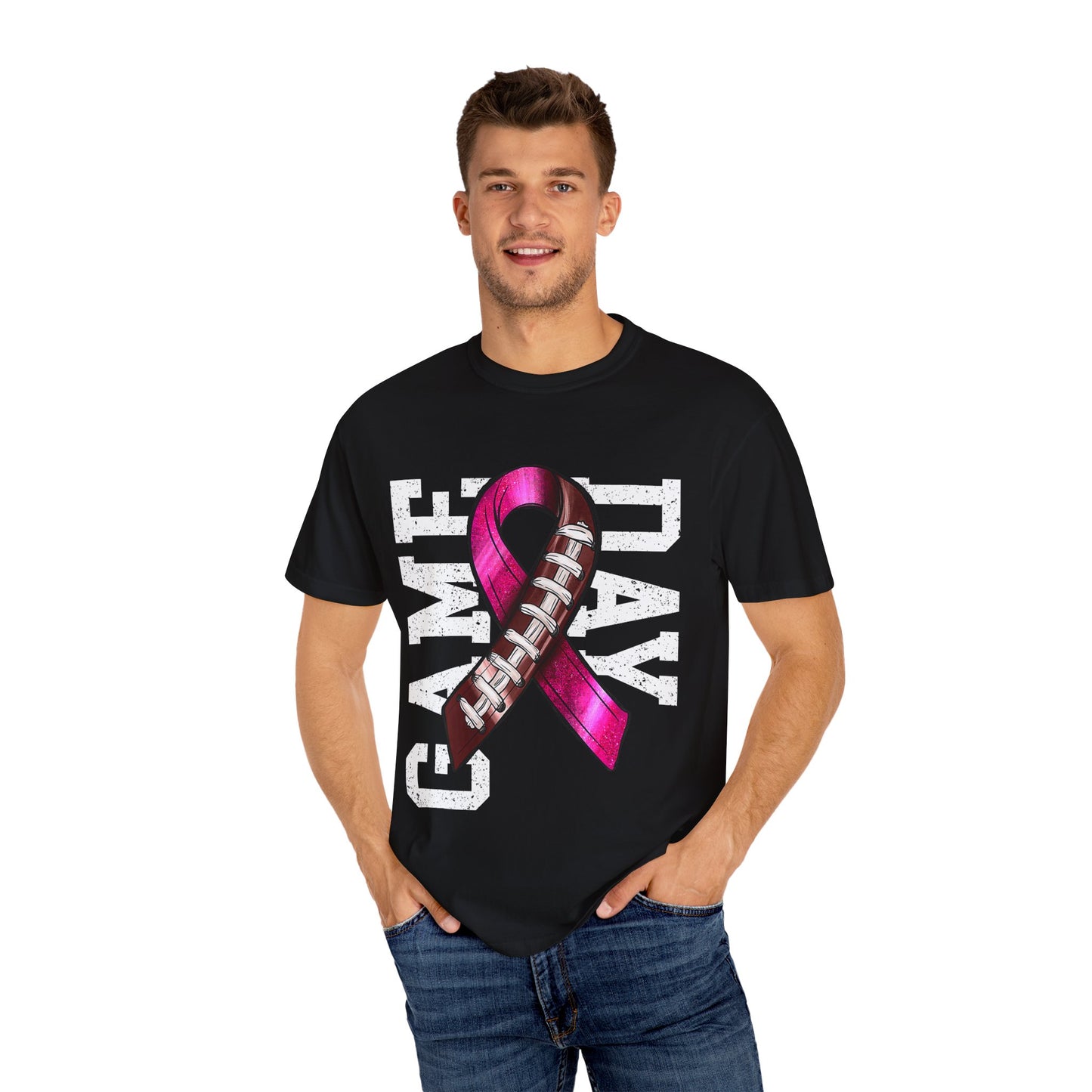 Game Day Football Awareness T-Shirt | Unisex, Casual Tee, Sports Fan Gift, Breast Cancer Awareness Tee, Game Day Outfit