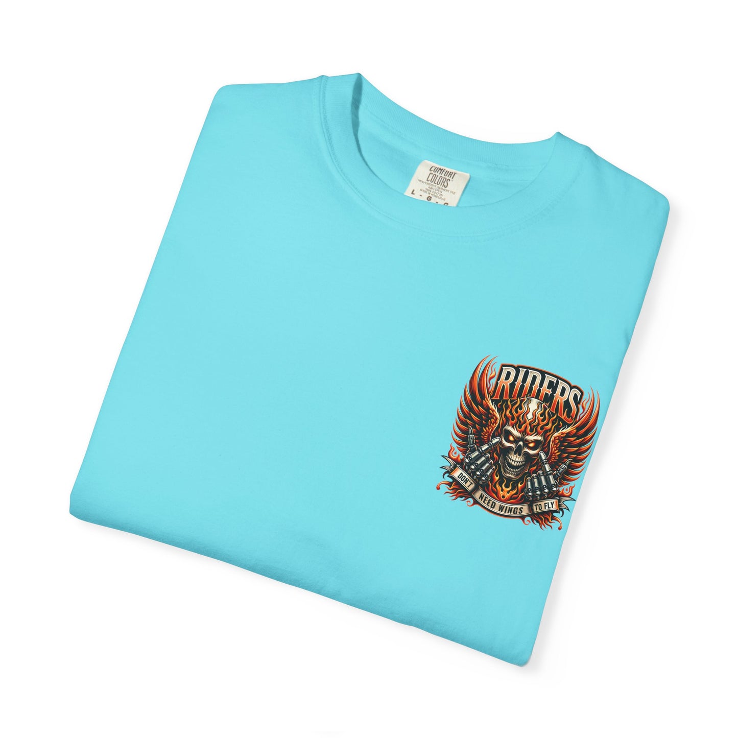 Unisex Rider Graphic T-Shirt, Vintage Motorcycle Tee, Skull and Wings Shirt, Rebel Biker Apparel, Perfect for Riders and Bike Lovers