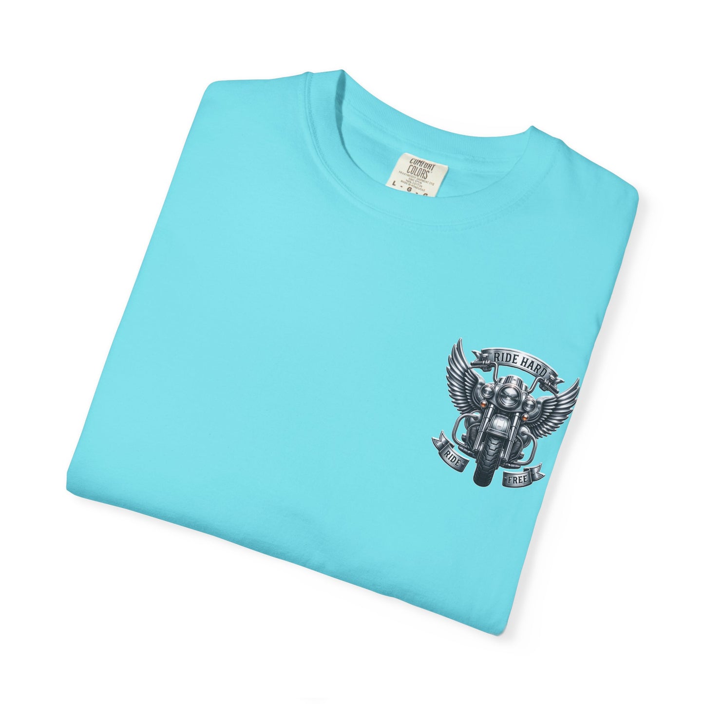 Ride Hard Unisex Garment-Dyed T-Shirt | Vintage Motorcycle Tee, Biker Gift, Freedom Shirt, Casual Wear, Ride Free Apparel
