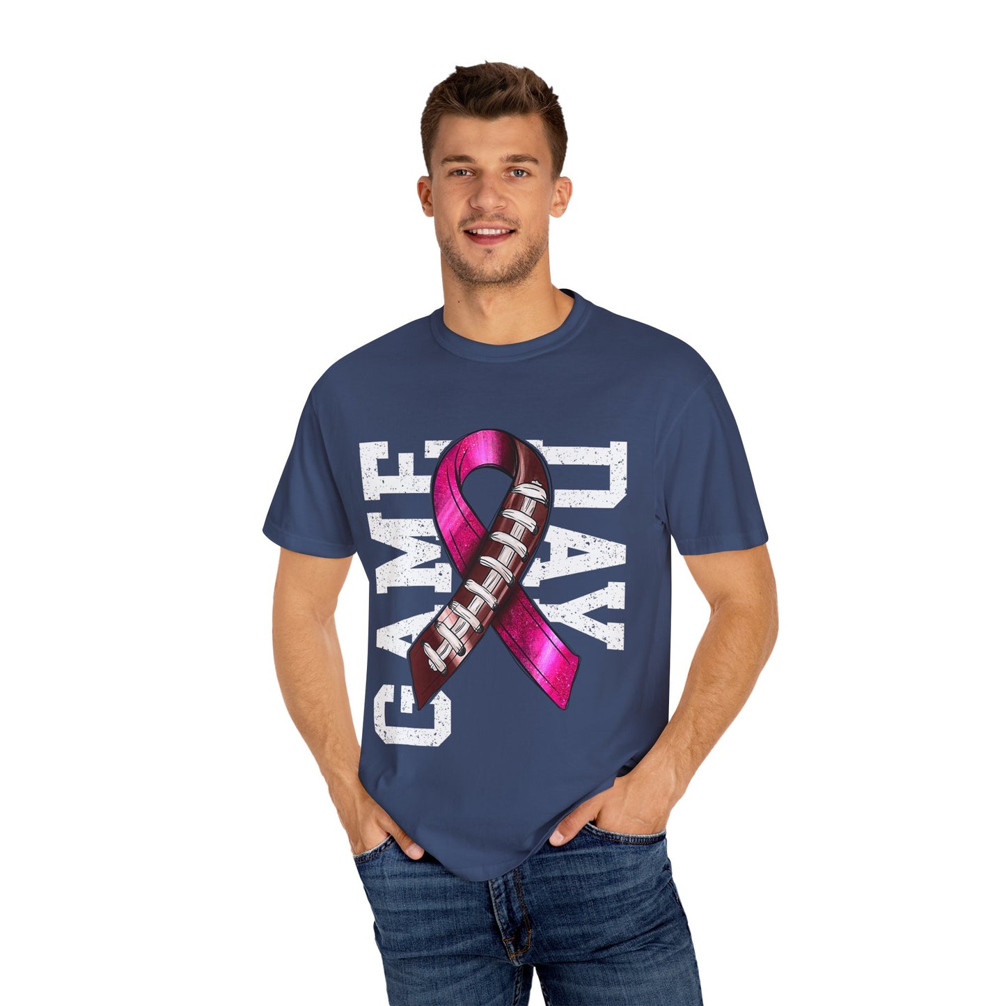 Game Day Football Awareness T-Shirt | Unisex, Casual Tee, Sports Fan Gift, Breast Cancer Awareness Tee, Game Day Outfit