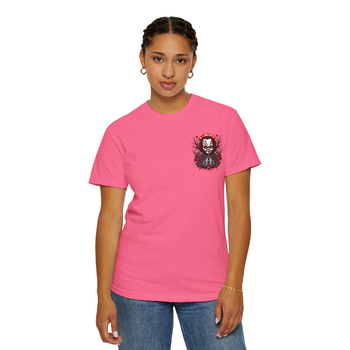Chilling Horror Graphic T-Shirt, Halloween Costume, Unisex Tee, Spooky Gift, Creepy Apparel, Horror Lover's Merchandise