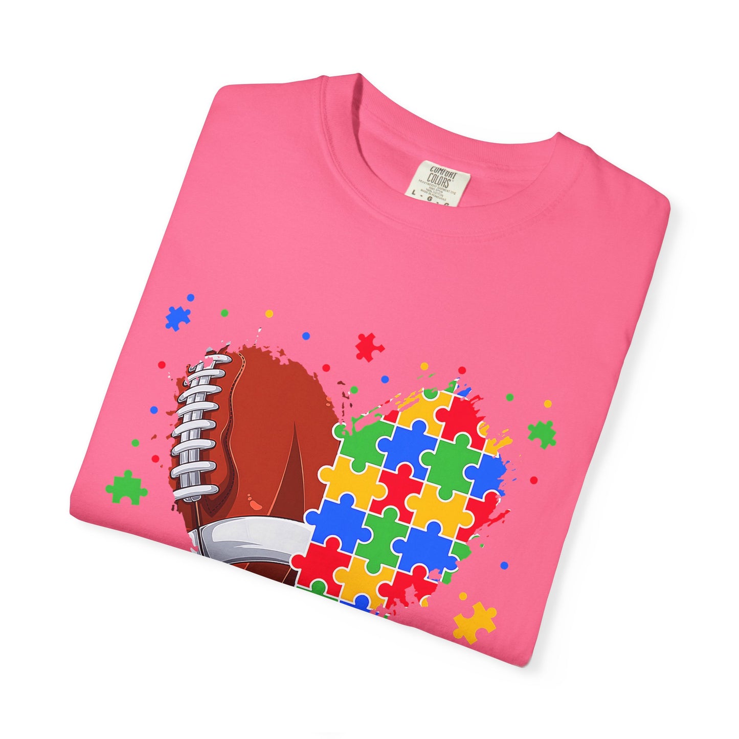 Autism Awareness T-Shirt, Unisex Garment-Dyed Tee, Heart Puzzle Design, Perfect for Awareness Events, Gifts, and Everyday Wear