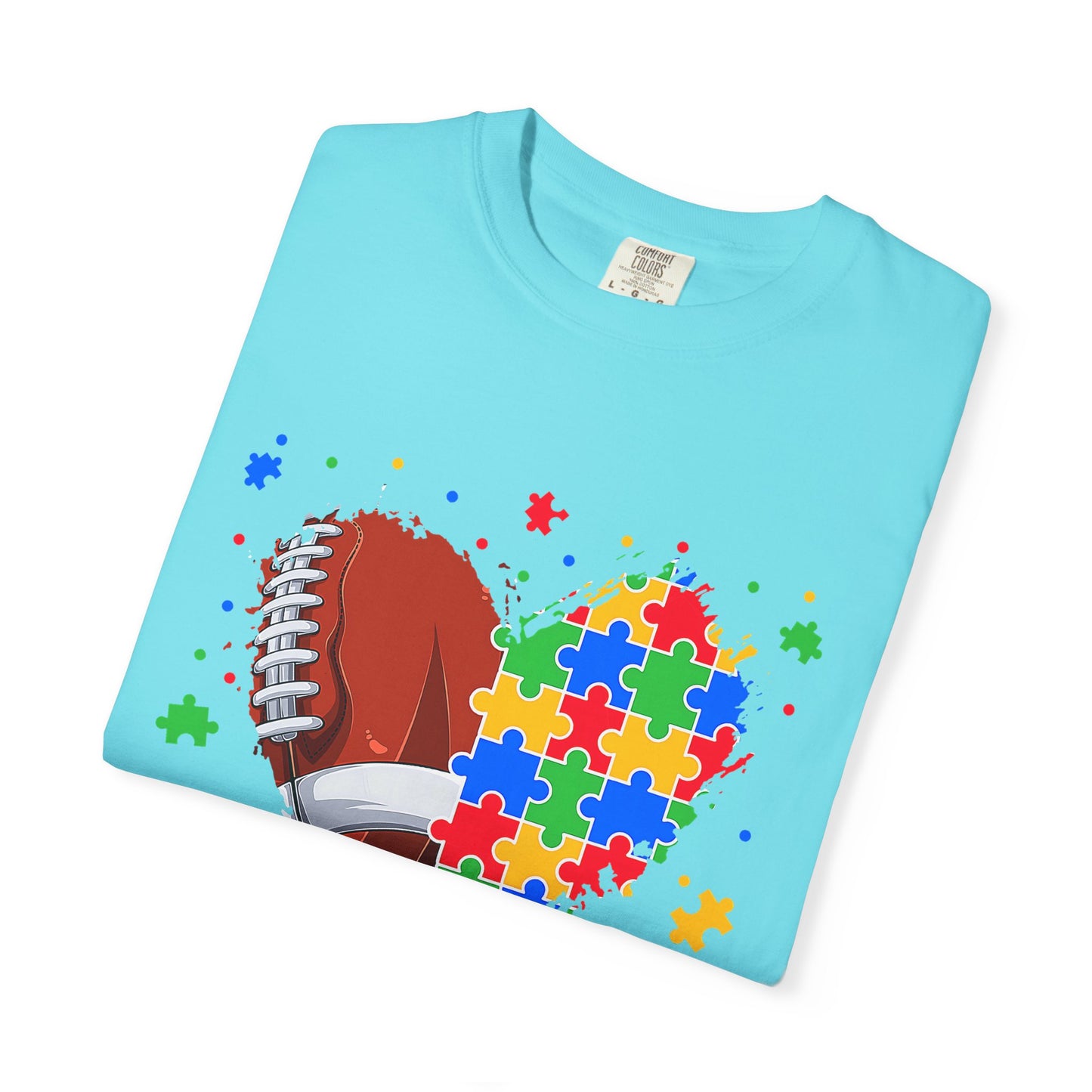 Autism Awareness T-Shirt, Unisex Garment-Dyed Tee, Heart Puzzle Design, Perfect for Awareness Events, Gifts, and Everyday Wear