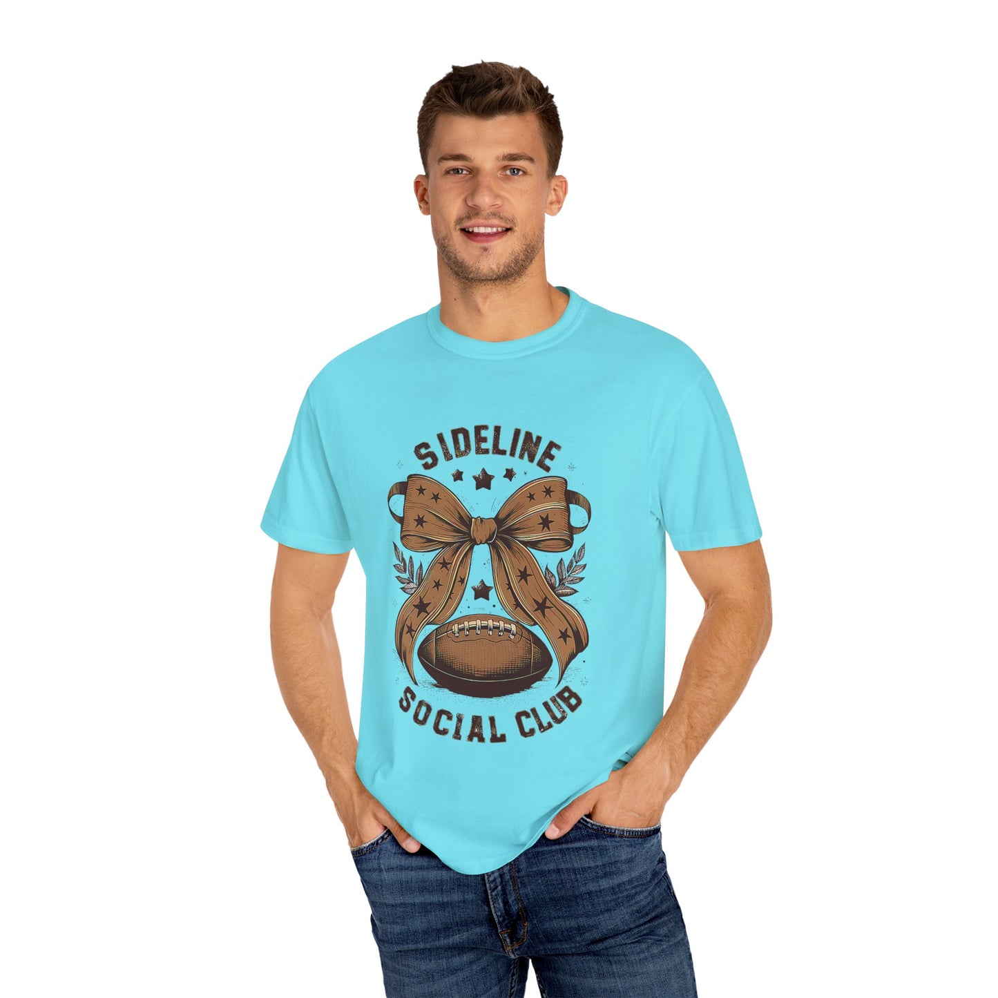 Football-Themed Unisex T-Shirt, Sideline Social Club Tee, Cozy Game Day Shirt, Perfect for Sports Lovers, Gifts for Football Fans