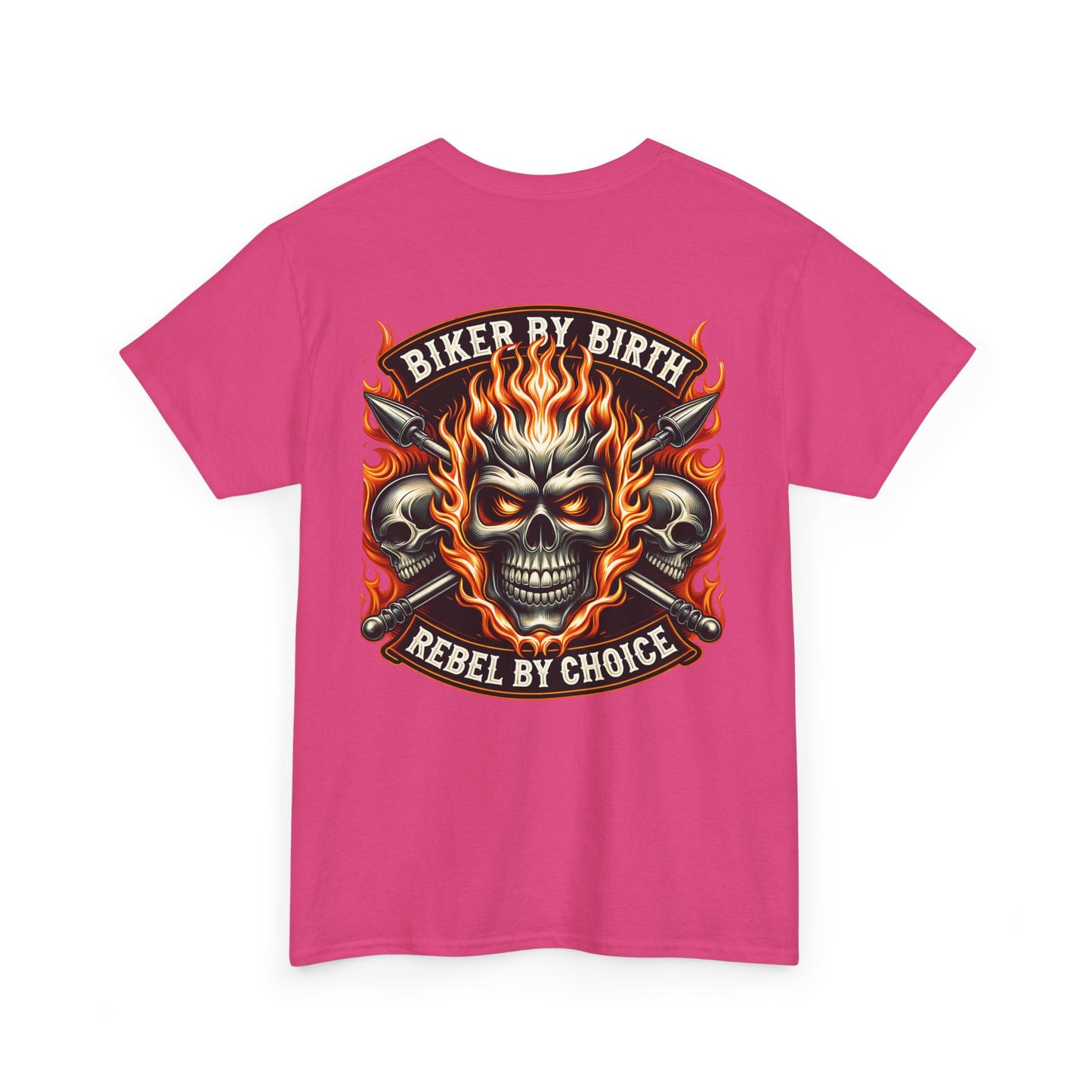 Biker Rebel Unisex Heavy Cotton Tee, Edgy Graphic T-Shirt, Gift for Bikers, Vintage Style Tee, Casual Wear, Cool Apparel
