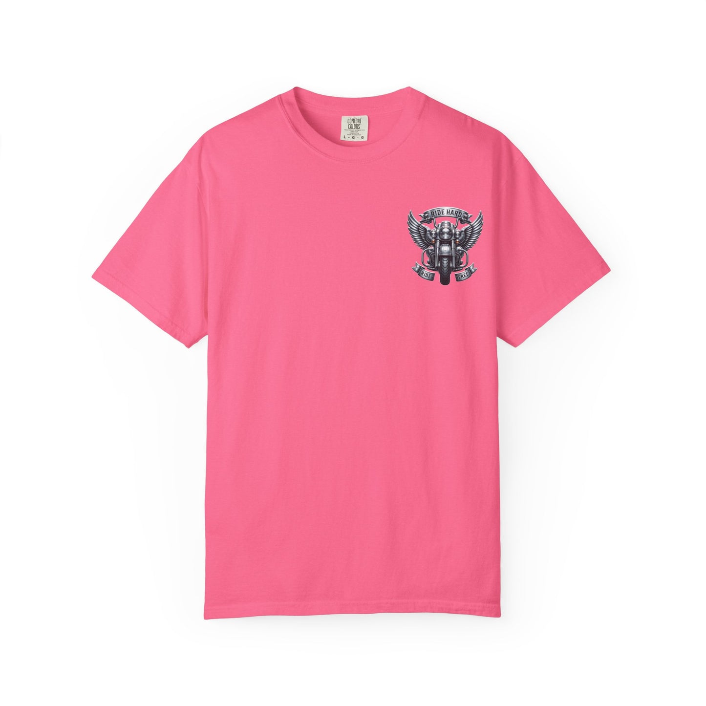 Ride Hard Unisex Garment-Dyed T-Shirt | Vintage Motorcycle Tee, Biker Gift, Freedom Shirt, Casual Wear, Ride Free Apparel