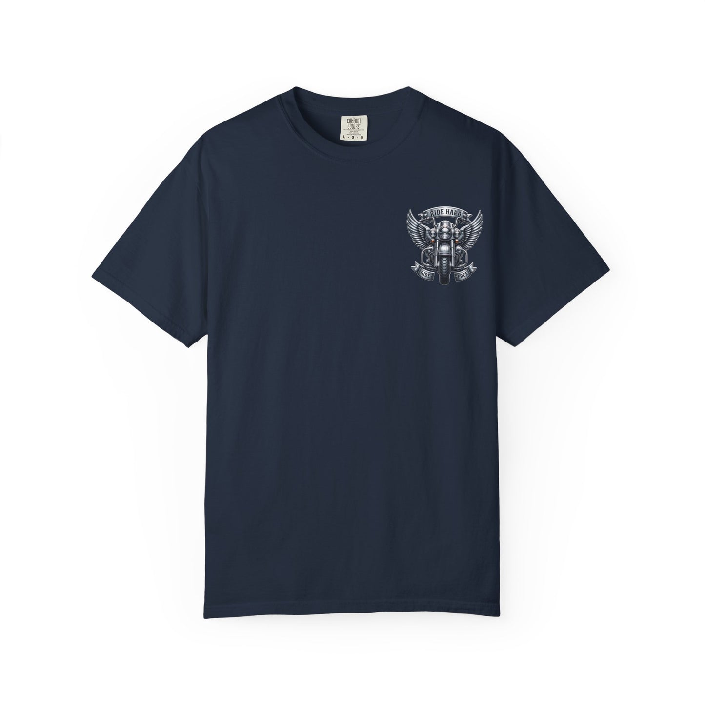 Ride Hard Unisex Garment-Dyed T-Shirt | Vintage Motorcycle Tee, Biker Gift, Freedom Shirt, Casual Wear, Ride Free Apparel