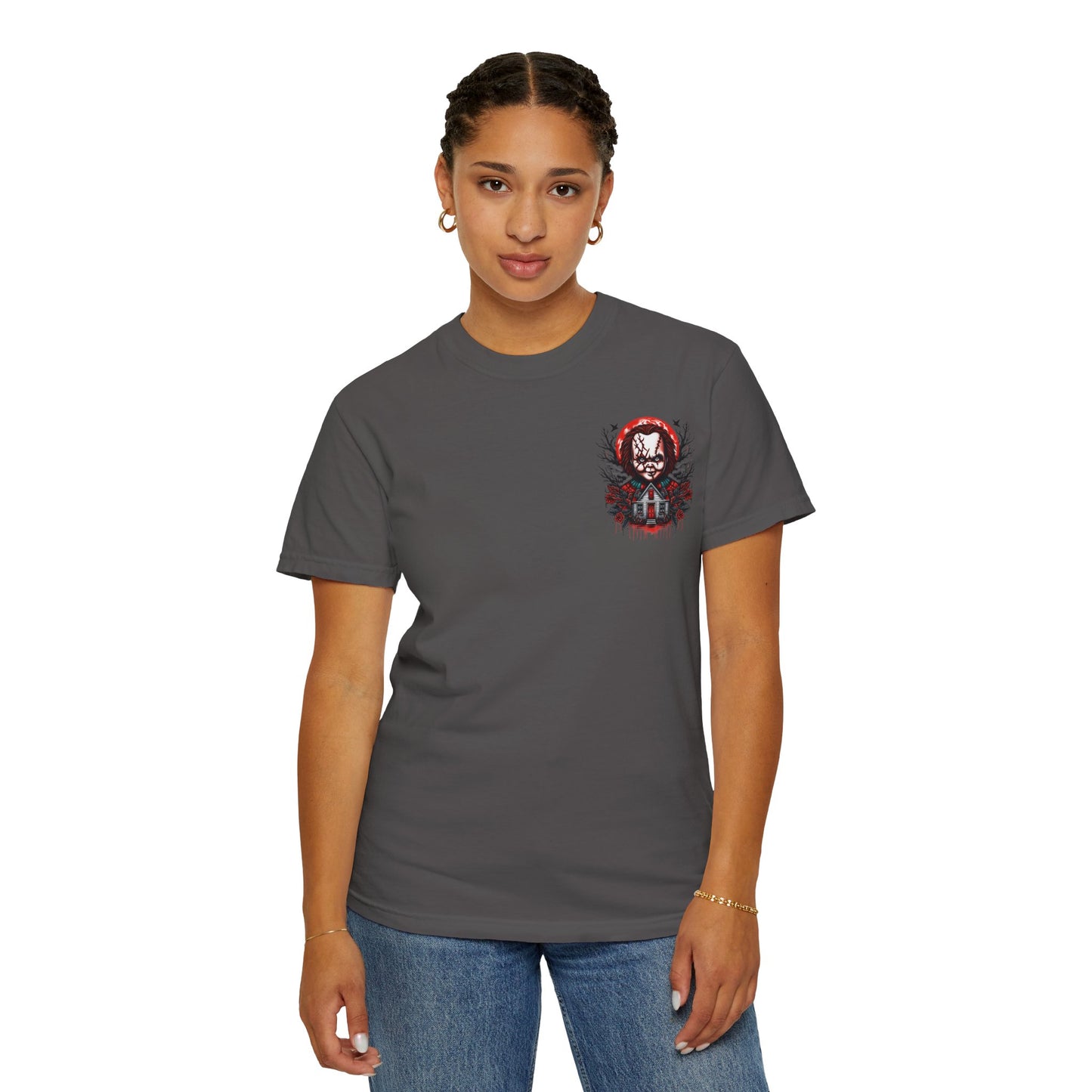 Chilling Horror Graphic T-Shirt, Halloween Costume, Unisex Tee, Spooky Gift, Creepy Apparel, Horror Lover's Merchandise