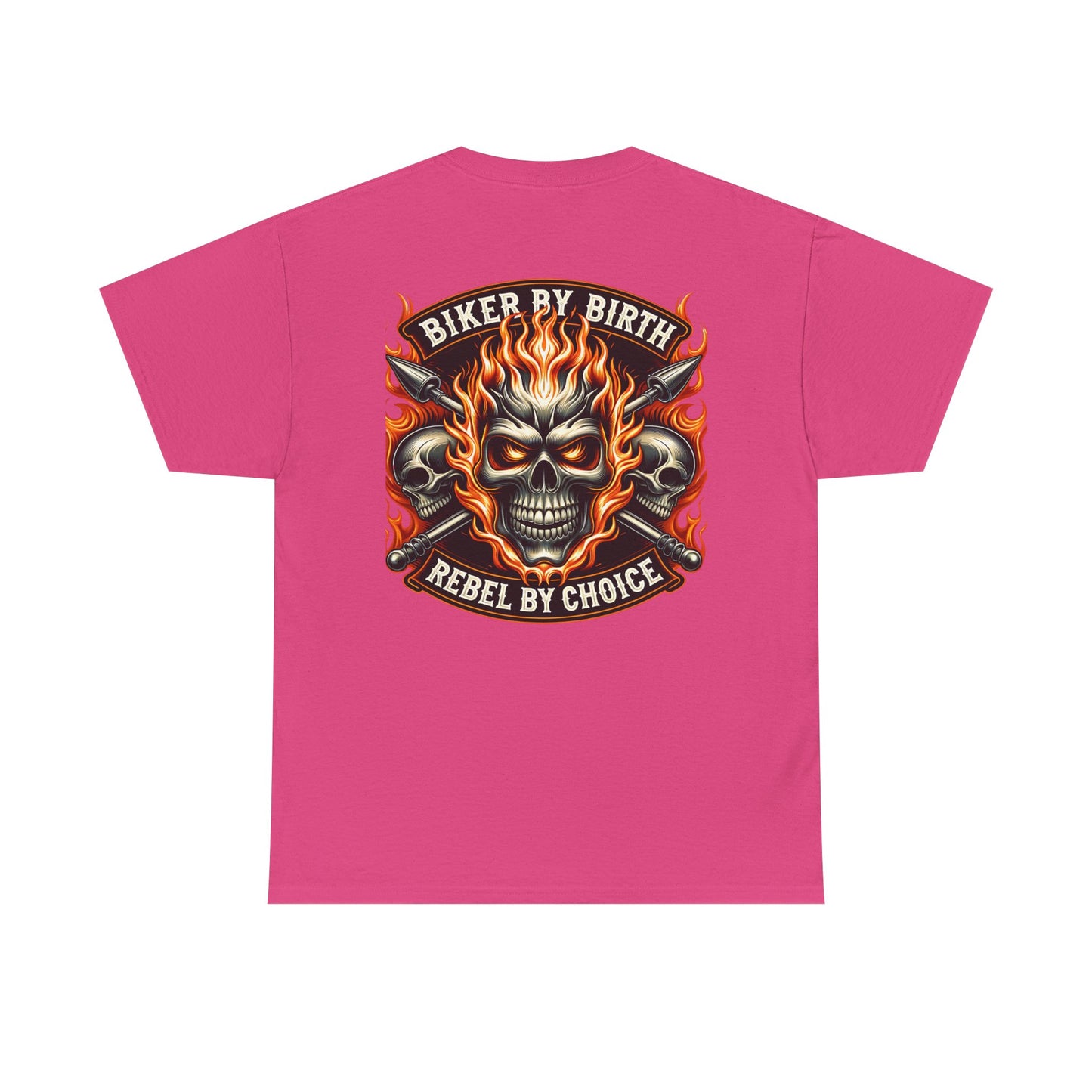 Biker Rebel Unisex Heavy Cotton Tee, Edgy Graphic T-Shirt, Gift for Bikers, Vintage Style Tee, Casual Wear, Cool Apparel