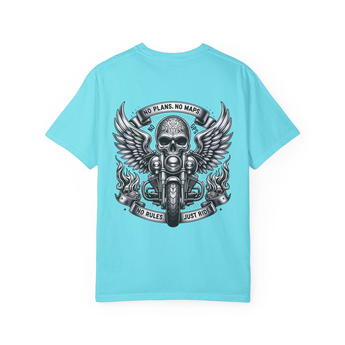 Rebellious Motorcycle Graphic Tee, Unisex Biker Shirt, Skull Design Apparel, Vintage Style T-Shirt, Gift for Riders, Casual Summer Wear