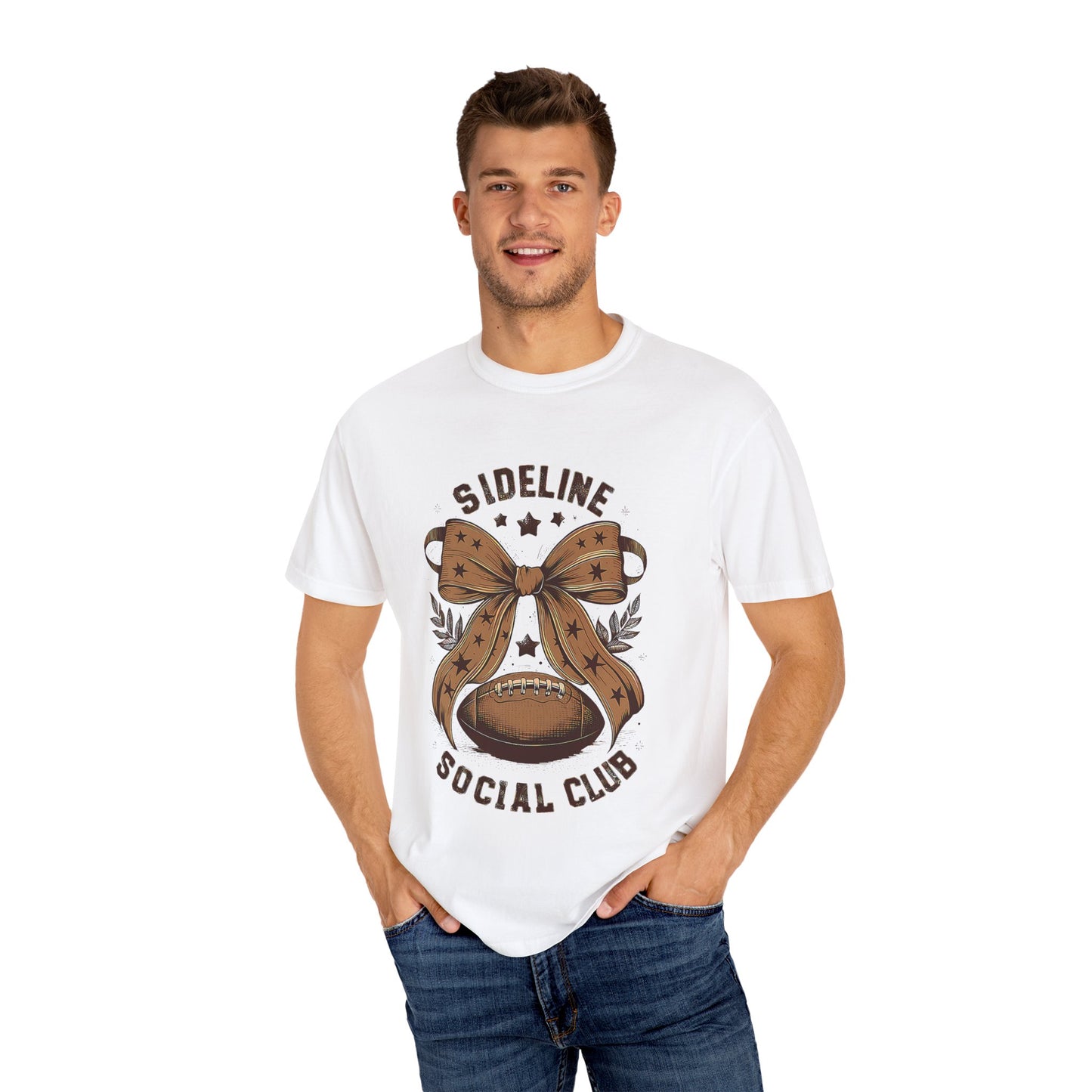 Football-Themed Unisex T-Shirt, Sideline Social Club Tee, Cozy Game Day Shirt, Perfect for Sports Lovers, Gifts for Football Fans