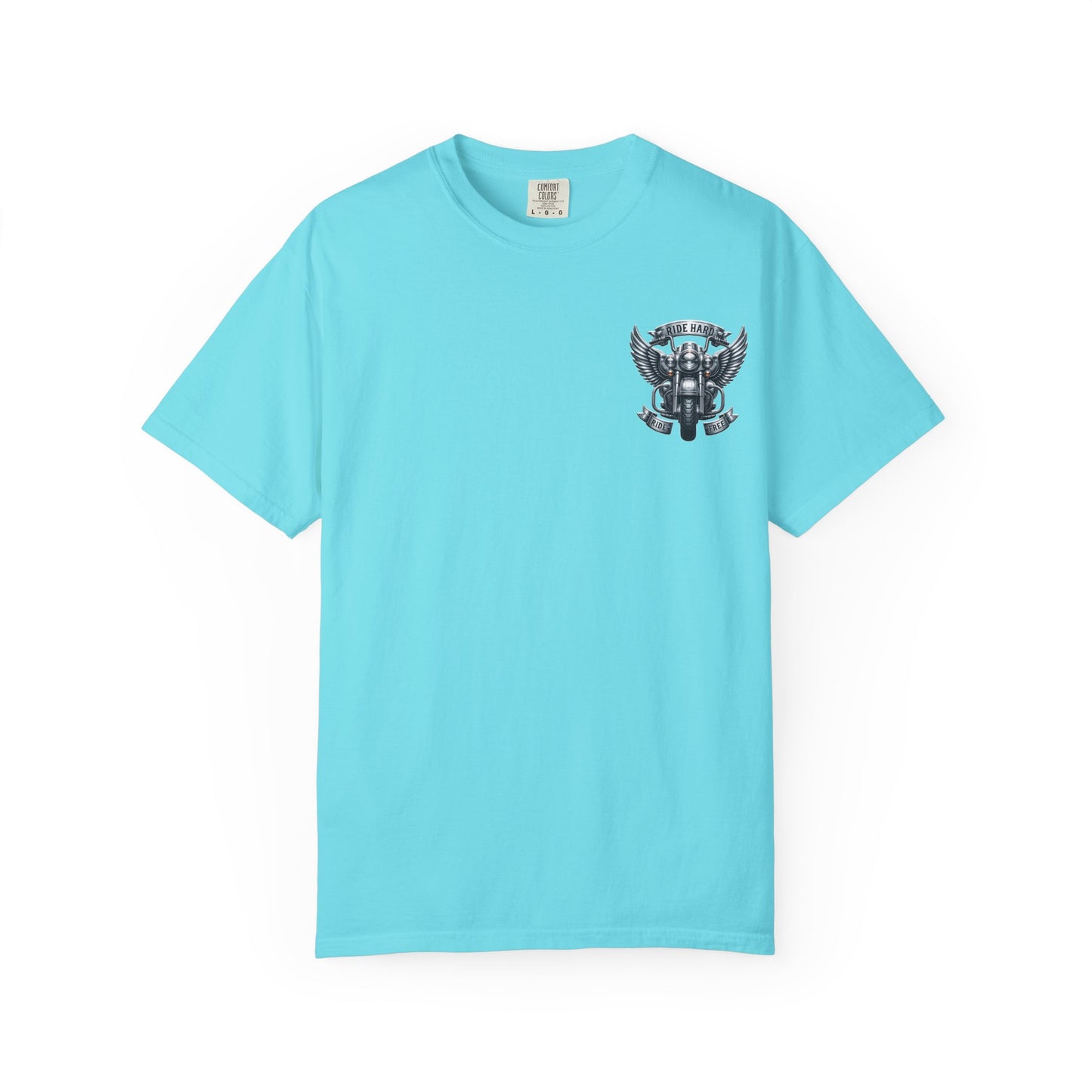 Ride Hard Unisex Garment-Dyed T-Shirt | Vintage Motorcycle Tee, Biker Gift, Freedom Shirt, Casual Wear, Ride Free Apparel