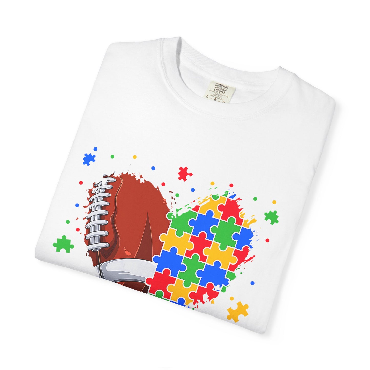 Autism Awareness T-Shirt, Unisex Garment-Dyed Tee, Heart Puzzle Design, Perfect for Awareness Events, Gifts, and Everyday Wear