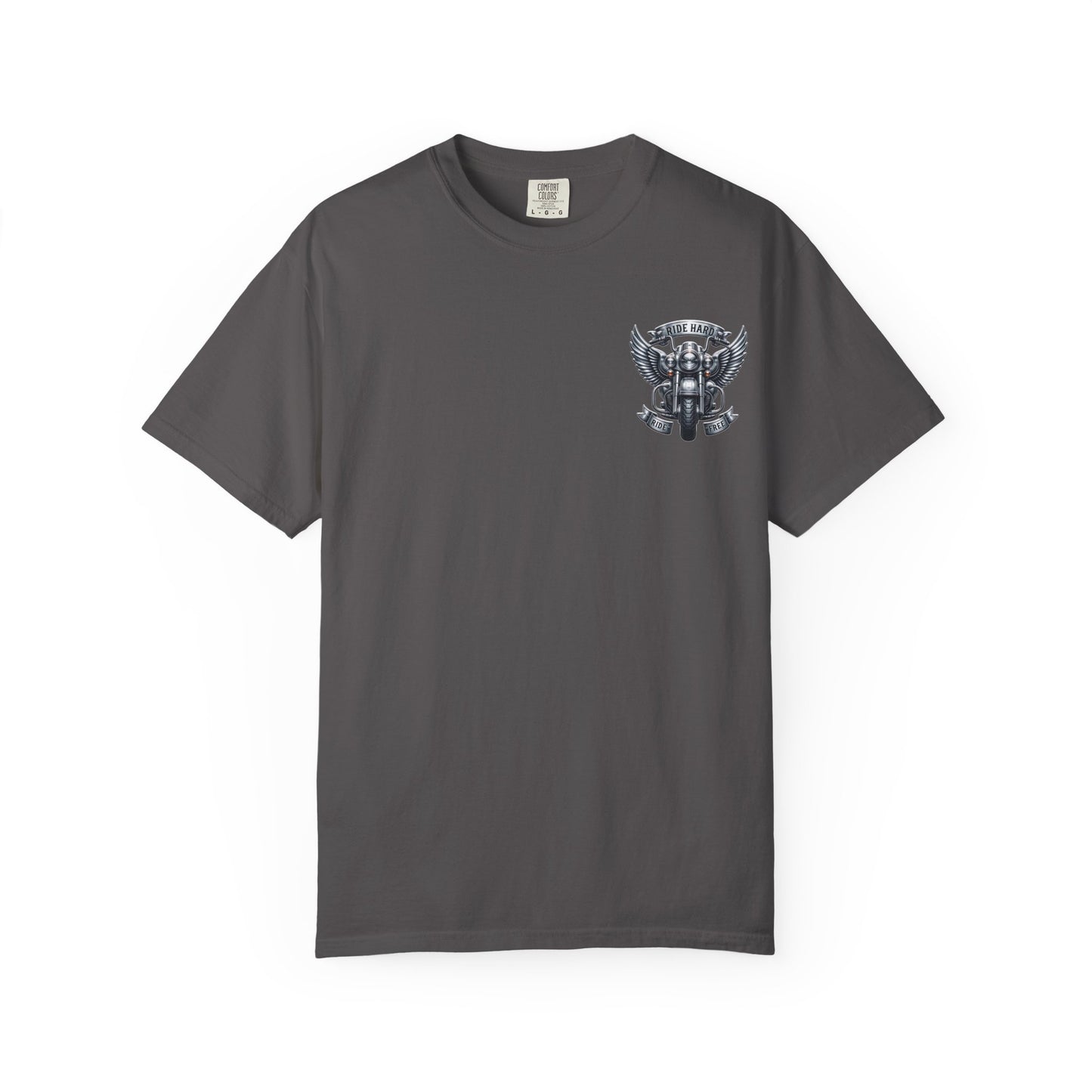Ride Hard Unisex Garment-Dyed T-Shirt | Vintage Motorcycle Tee, Biker Gift, Freedom Shirt, Casual Wear, Ride Free Apparel