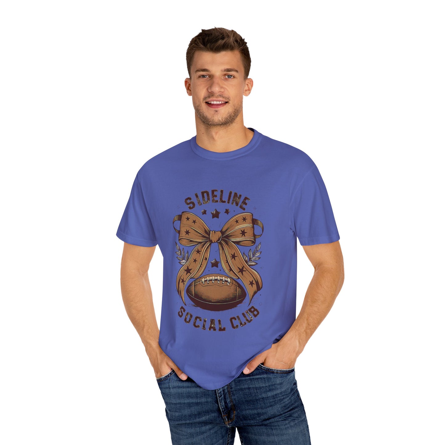 Football-Themed Unisex T-Shirt, Sideline Social Club Tee, Cozy Game Day Shirt, Perfect for Sports Lovers, Gifts for Football Fans