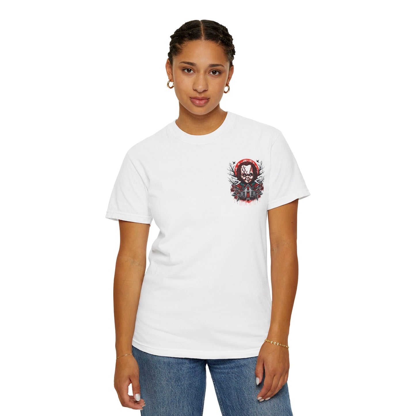 Chilling Horror Graphic T-Shirt, Halloween Costume, Unisex Tee, Spooky Gift, Creepy Apparel, Horror Lover's Merchandise
