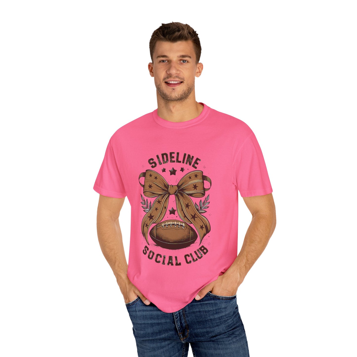 Football-Themed Unisex T-Shirt, Sideline Social Club Tee, Cozy Game Day Shirt, Perfect for Sports Lovers, Gifts for Football Fans