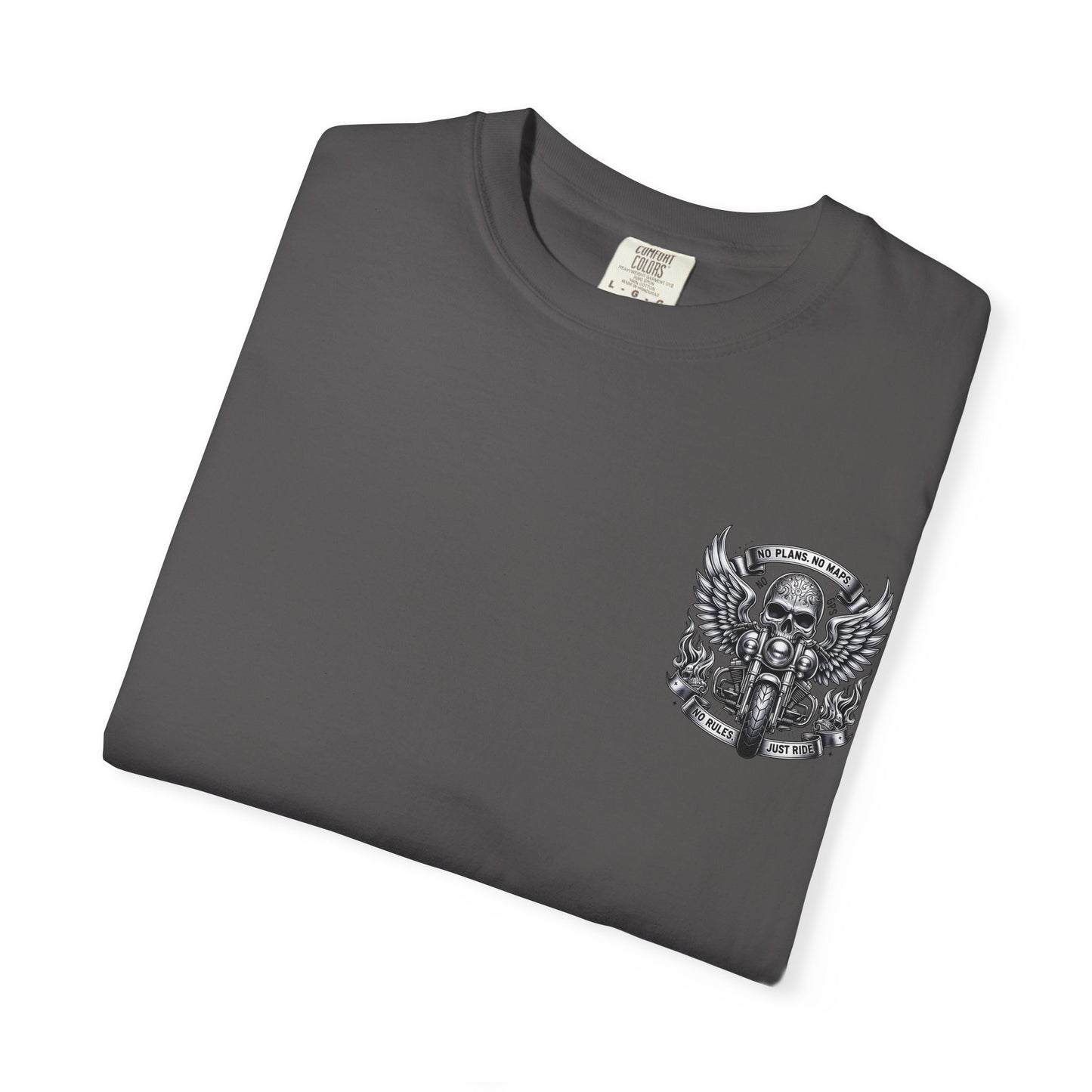 Rebellious Motorcycle Graphic Tee, Unisex Biker Shirt, Skull Design Apparel, Vintage Style T-Shirt, Gift for Riders, Casual Summer Wear