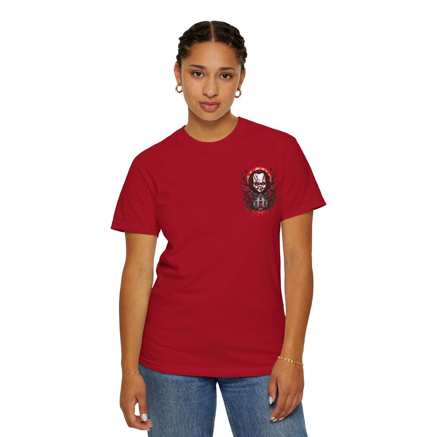 Chilling Horror Graphic T-Shirt, Halloween Costume, Unisex Tee, Spooky Gift, Creepy Apparel, Horror Lover's Merchandise