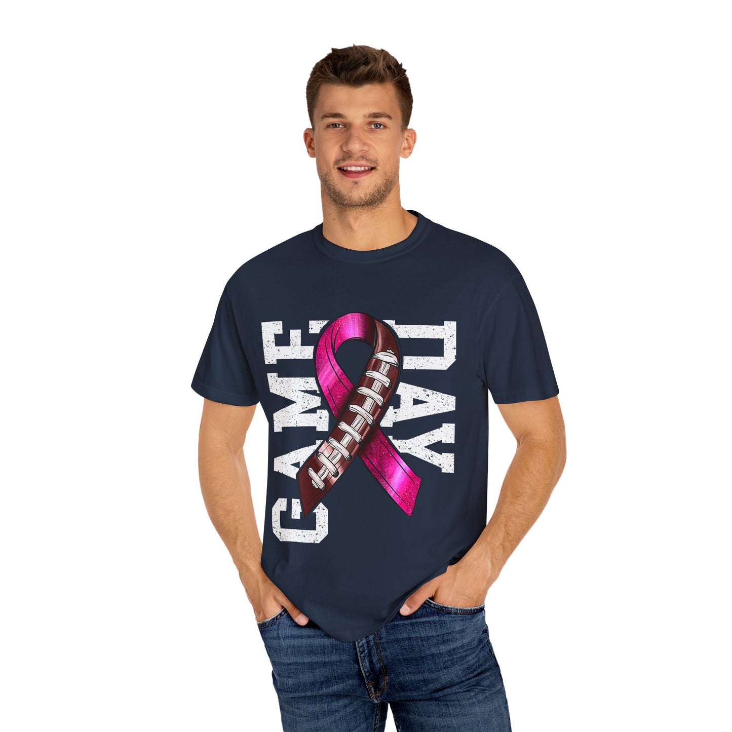 Game Day Football Awareness T-Shirt | Unisex, Casual Tee, Sports Fan Gift, Breast Cancer Awareness Tee, Game Day Outfit