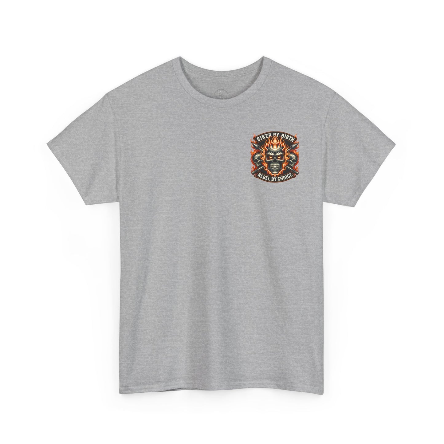 Biker Rebel Unisex Heavy Cotton Tee, Edgy Graphic T-Shirt, Gift for Bikers, Vintage Style Tee, Casual Wear, Cool Apparel