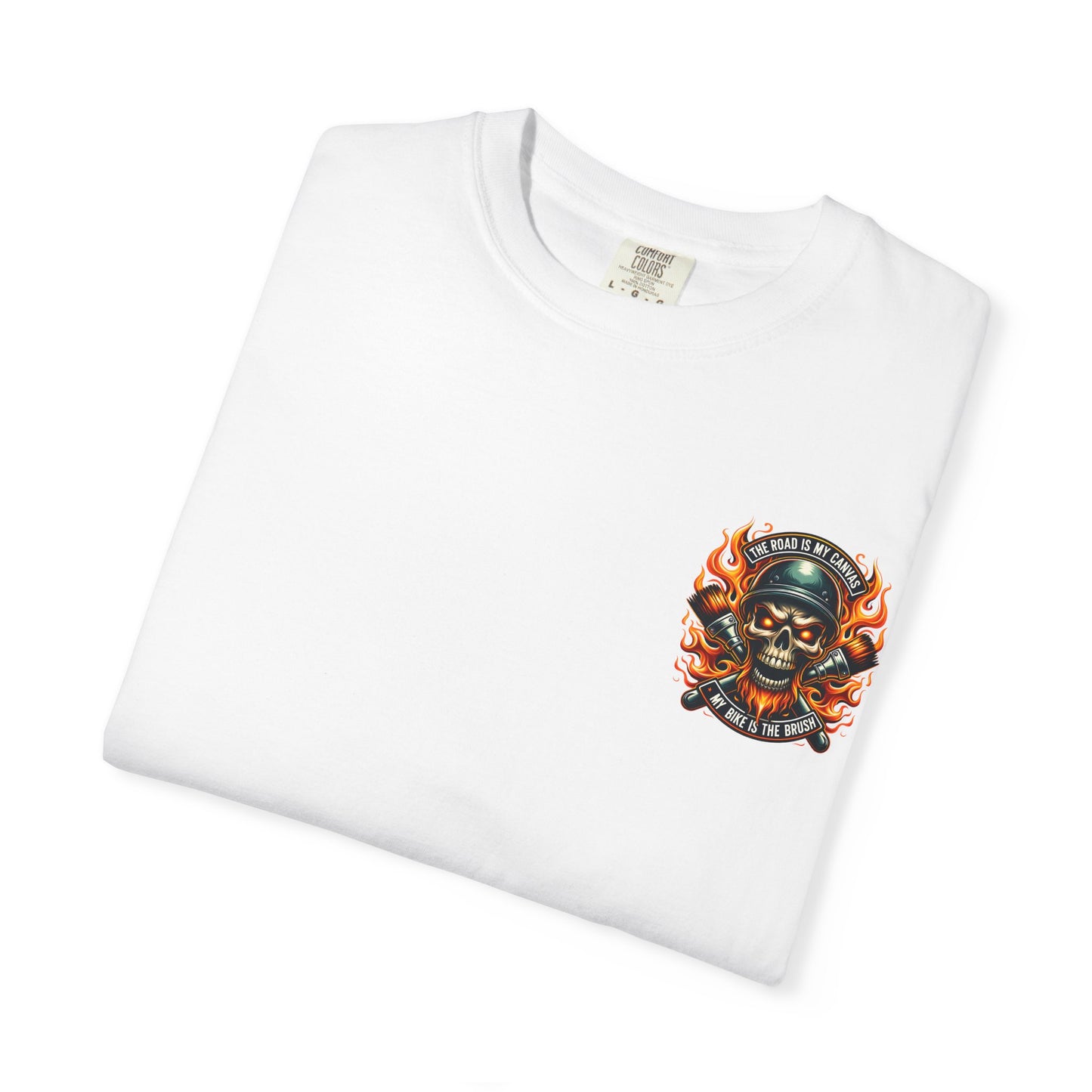 Edgy Motorcycle Graphic Tee | Biker T-Shirt | The Road is My Canvas | Unisex Motorcycle Apparel | Gift for Bikers, Cool Graphic Shirt