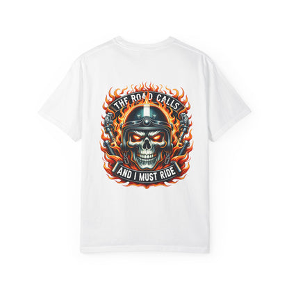 Unisex Motorcycle Graphic Tee - The Road Calls, Biker Shirt, Gift for Riders, Casual Wear, Unique Graphic T-shirt