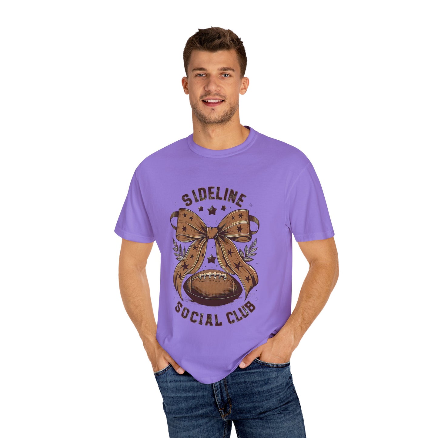 Football-Themed Unisex T-Shirt, Sideline Social Club Tee, Cozy Game Day Shirt, Perfect for Sports Lovers, Gifts for Football Fans