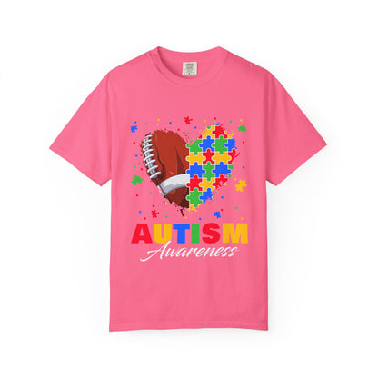 Autism Awareness T-Shirt, Unisex Garment-Dyed Tee, Heart Puzzle Design, Perfect for Awareness Events, Gifts, and Everyday Wear