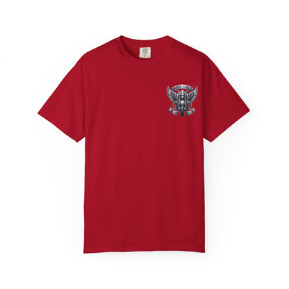 Ride Hard Unisex Garment-Dyed T-Shirt | Vintage Motorcycle Tee, Biker Gift, Freedom Shirt, Casual Wear, Ride Free Apparel