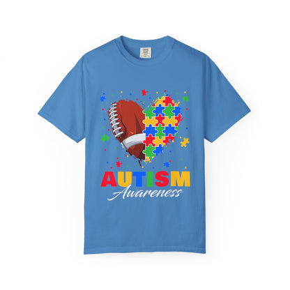 Autism Awareness T-Shirt, Unisex Garment-Dyed Tee, Heart Puzzle Design, Perfect for Awareness Events, Gifts, and Everyday Wear
