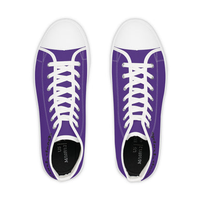 Purple High Top Sneakers, Trendy Men’s Footwear, Casual Street Style, Gifts for Him, Stylish Everyday Shoes, Comfortable Sneakers