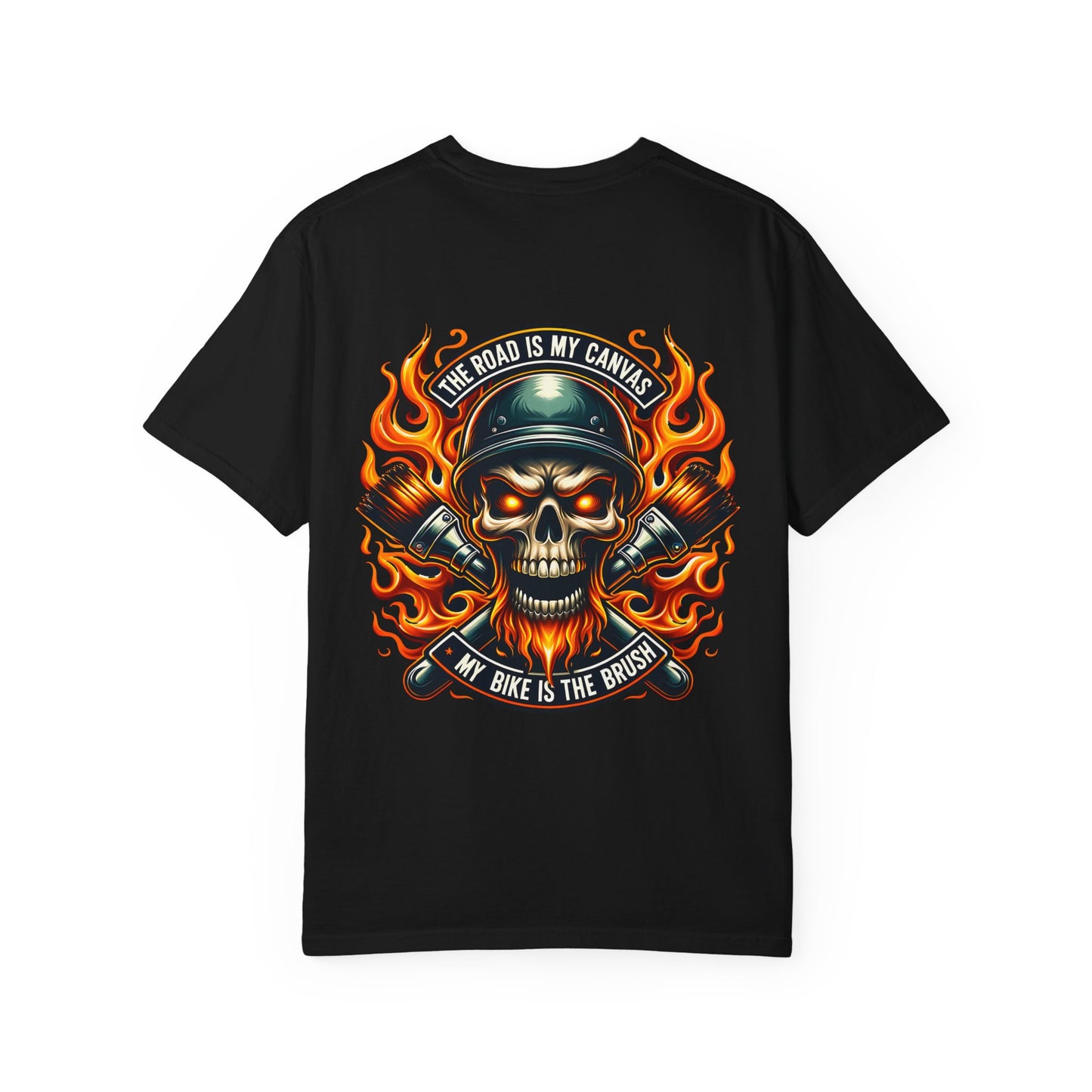 Edgy Motorcycle Graphic Tee | Biker T-Shirt | The Road is My Canvas | Unisex Motorcycle Apparel | Gift for Bikers, Cool Graphic Shirt