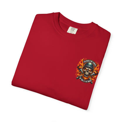 Edgy Motorcycle Graphic Tee | Biker T-Shirt | The Road is My Canvas | Unisex Motorcycle Apparel | Gift for Bikers, Cool Graphic Shirt
