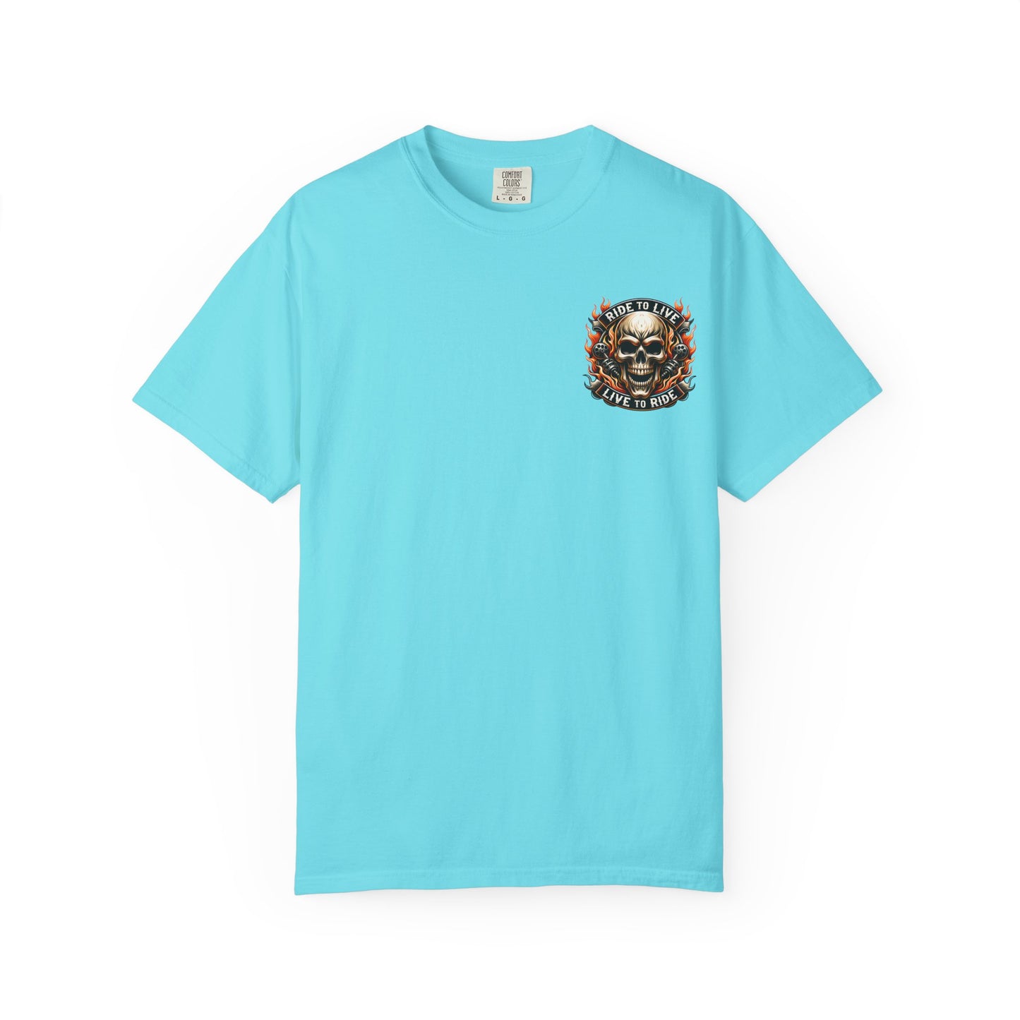 Biker Graphic Tee with Skull Design, Perfect for Motorcycle Lovers, Casual Everyday Wear, Gift for Riders, Halloween & Bikers Events
