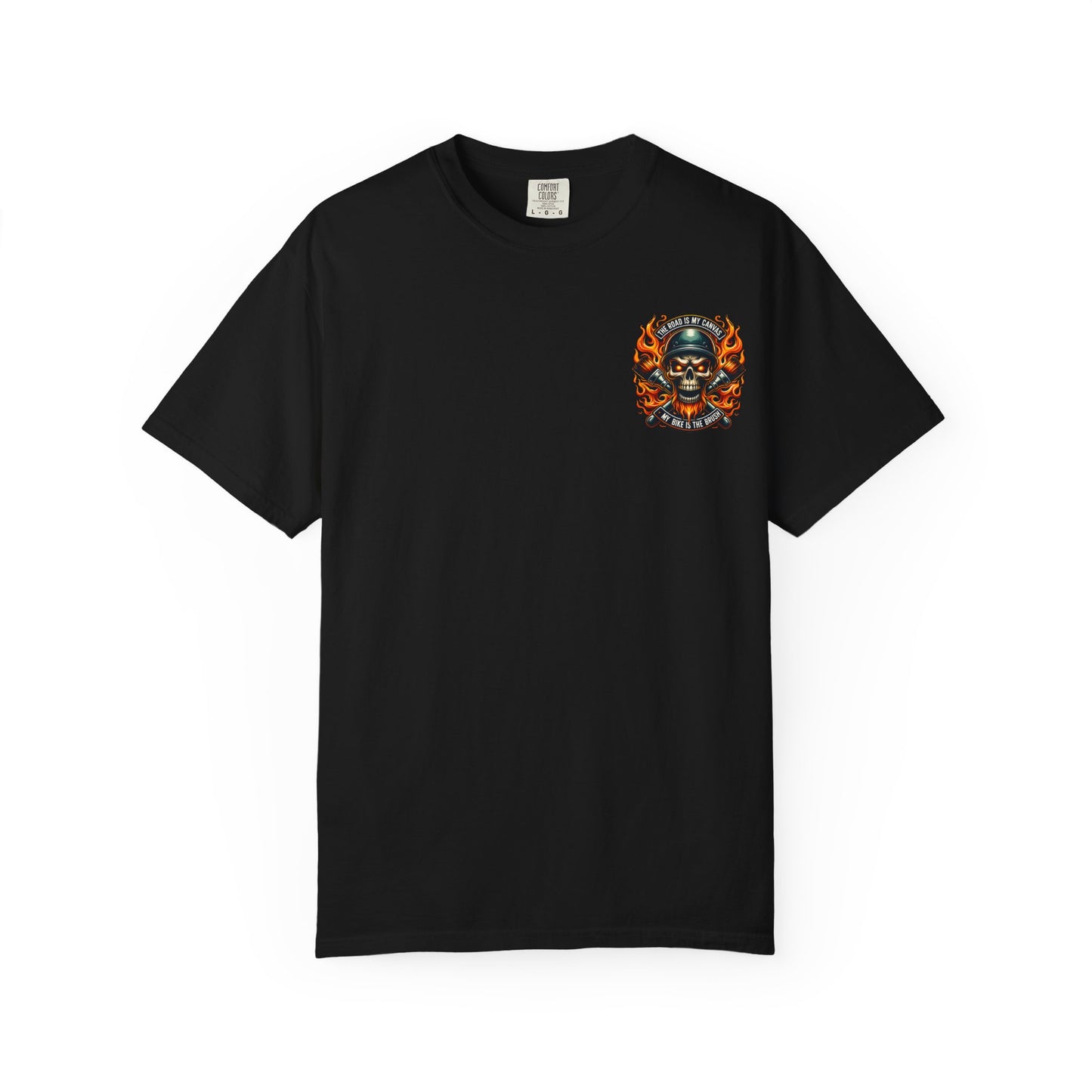 Edgy Motorcycle Graphic Tee | Biker T-Shirt | The Road is My Canvas | Unisex Motorcycle Apparel | Gift for Bikers, Cool Graphic Shirt
