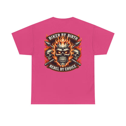 Biker Rebel Unisex Heavy Cotton Tee, Edgy Graphic T-Shirt, Gift for Bikers, Vintage Style Tee, Casual Wear, Cool Apparel