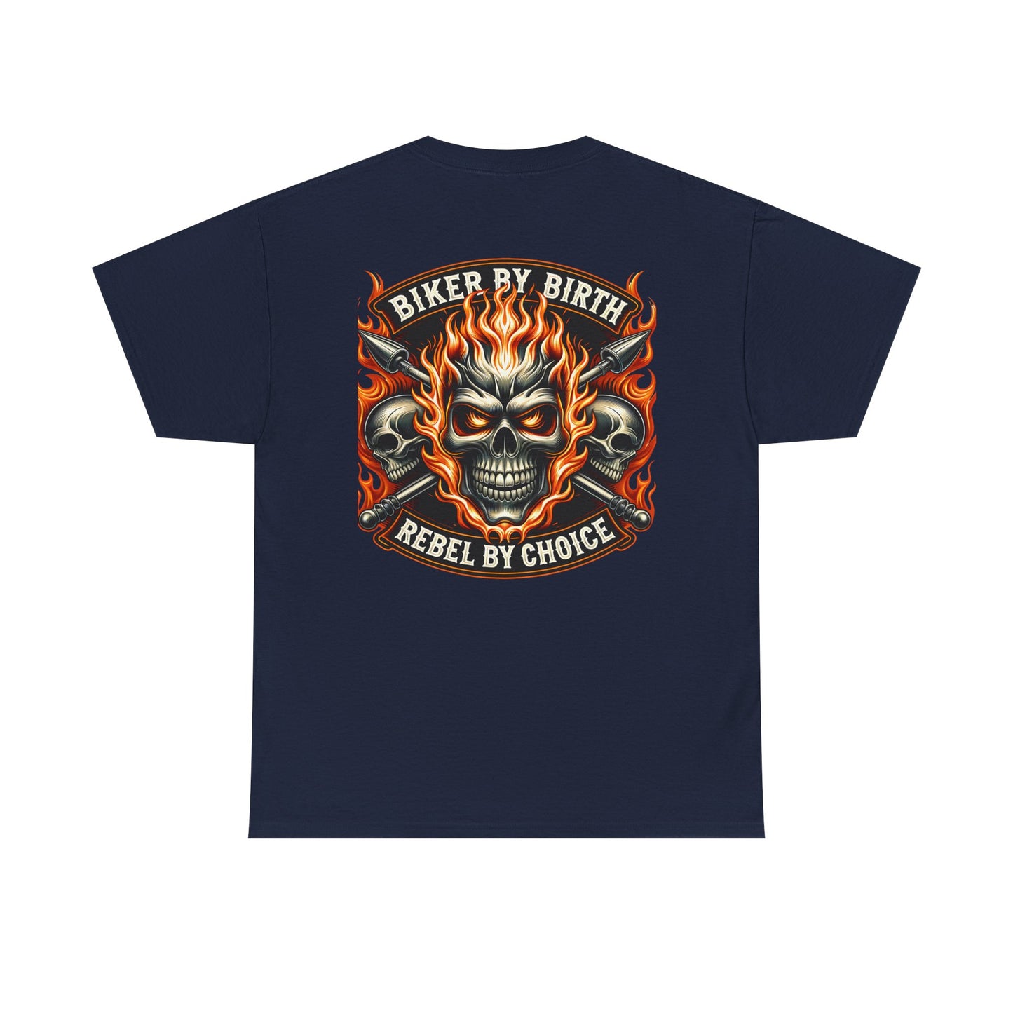 Biker Rebel Unisex Heavy Cotton Tee, Edgy Graphic T-Shirt, Gift for Bikers, Vintage Style Tee, Casual Wear, Cool Apparel
