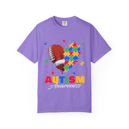 Autism Awareness T-Shirt, Unisex Garment-Dyed Tee, Heart Puzzle Design, Perfect for Awareness Events, Gifts, and Everyday Wear