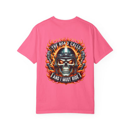 Unisex Motorcycle Graphic Tee - The Road Calls, Biker Shirt, Gift for Riders, Casual Wear, Unique Graphic T-shirt