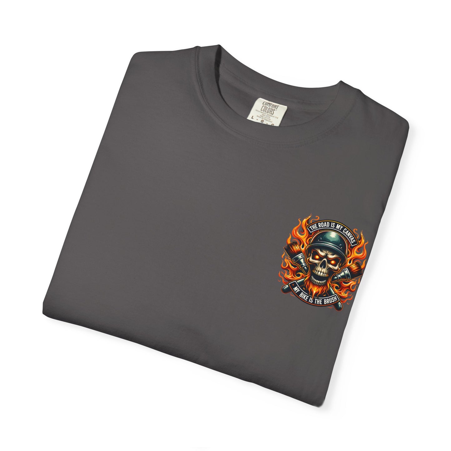 Edgy Motorcycle Graphic Tee | Biker T-Shirt | The Road is My Canvas | Unisex Motorcycle Apparel | Gift for Bikers, Cool Graphic Shirt