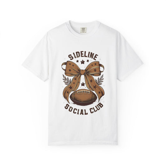 Football-Themed Unisex T-Shirt, Sideline Social Club Tee, Cozy Game Day Shirt, Perfect for Sports Lovers, Gifts for Football Fans
