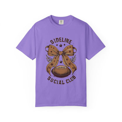 Football-Themed Unisex T-Shirt, Sideline Social Club Tee, Cozy Game Day Shirt, Perfect for Sports Lovers, Gifts for Football Fans