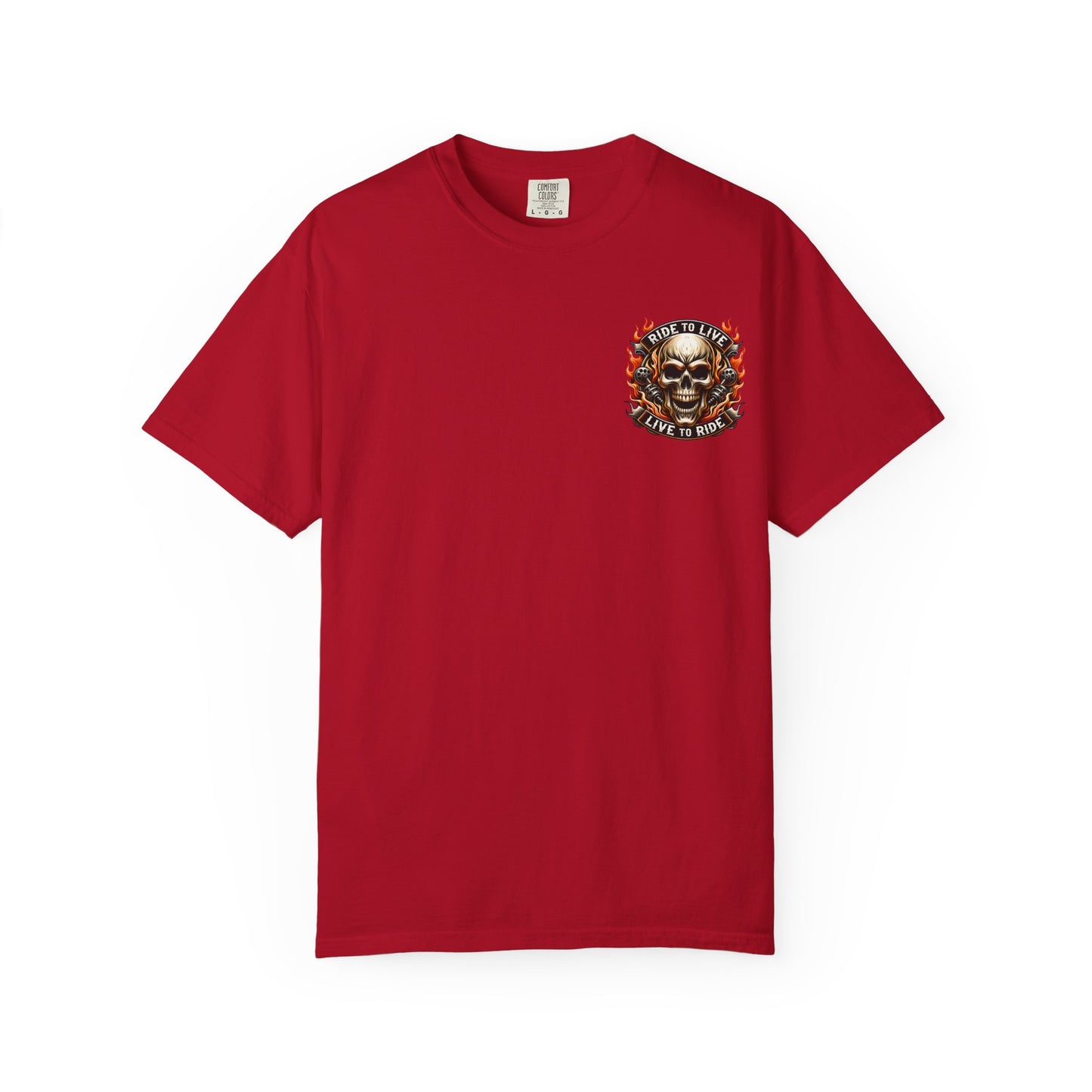 Biker Graphic Tee with Skull Design, Perfect for Motorcycle Lovers, Casual Everyday Wear, Gift for Riders, Halloween & Bikers Events