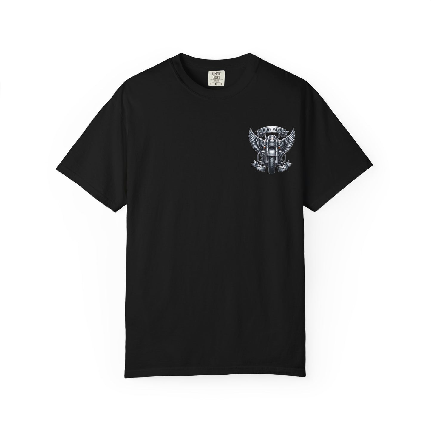 Ride Hard Unisex Garment-Dyed T-Shirt | Vintage Motorcycle Tee, Biker Gift, Freedom Shirt, Casual Wear, Ride Free Apparel